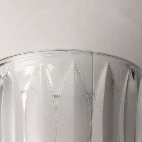 Vintage Footed Crystal Clear Cut Glass Bud Vase Oval Leaf Fern Pattern Frosted - Picture 11 of 12